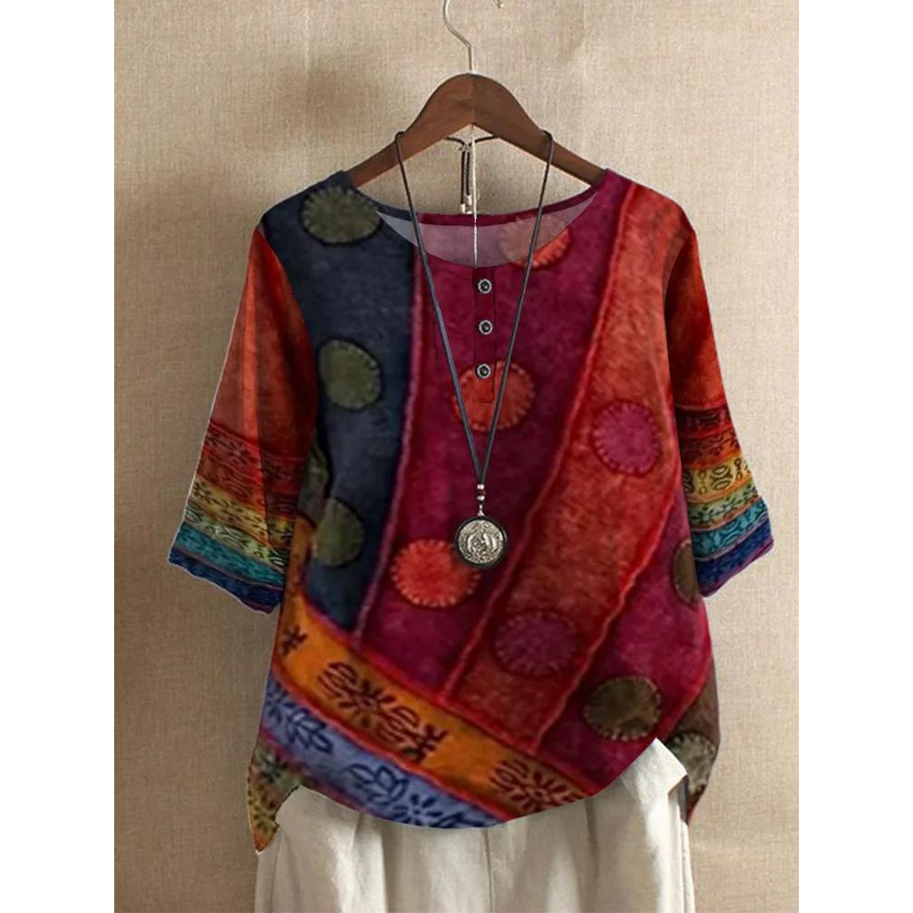 Valerie - Colourful Bohemian Top
